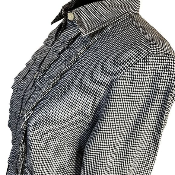 PENDELTON Woman's Shirt Size 6 Black and White Long Sleeve Pleated Front - Picture 12 of 16